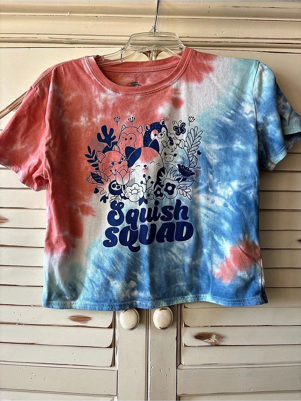 Squishmallows Squish Squad Tie-Dye Graphic T-Shirt Tie-Dye Short Sleeve Tee